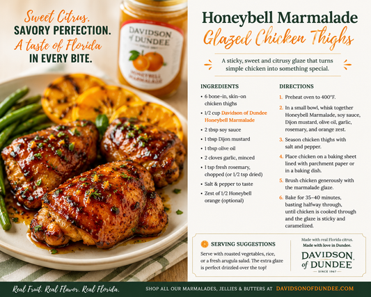 Honeybell Marmalade Glazed Chicken Thighs